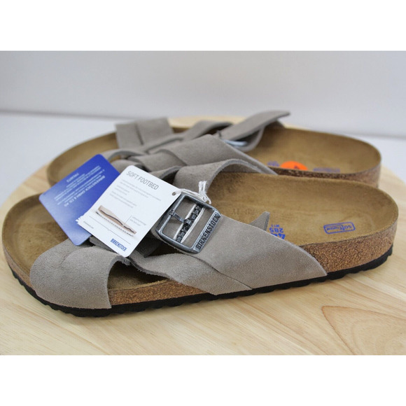 Birkenstock Lugano Sandals (44 US 11‎ R) Suede Stone Coin SoftBed Comfort… main image 4